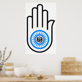 Poster Jainism Symbole Main et Roue Lecture Ahimsa (Cuisine)