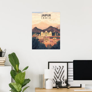 Poster Jaipur – La Cité Royale Rose de l'Inde