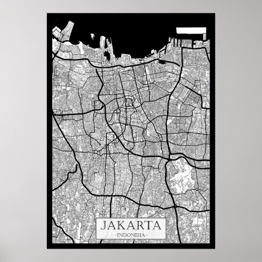 Poster Jakarta Indonesia Map (Devant)