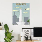 Poster Jakarta, Indonesia Vintage Retro Travel (Bureau à domicile)