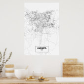 Poster Jakarta, Indonésie (noir sur blanc) (Cuisine)