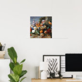 Poster Jakob Bogdani Tulips Peonies et autres Fleurs (Bureau à domicile)