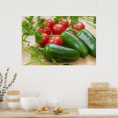 Poster Jalapenos frais, tomates cerises, et Cilantro (Cuisine)