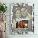 Poster Jalon Anniversaire | Photo de couple<br><div class="desc">Avec vos propres photos d'alors et maintenant dans un design branché se chevauchant. Photo Frame rassemble le passé et le présent et célèbre le chemin parcouru, avec de l’espace pour deux de vos photos préférées et un message personnalisé. Les anniversaires sont le moment de l'année pour montrer à votre partenaire...</div>