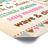 Poster Jalon de 1er anniversaire Fille Fleur Rose Foresti (Coin)