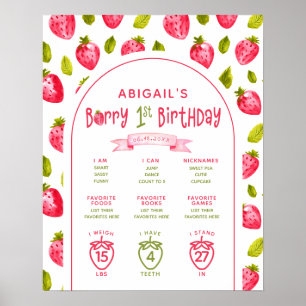 Poster Jalons de fraises Berry Premier anniversaire