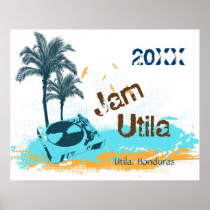 Poster Jam Utila Honduras Tropical Concert