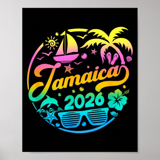 Poster Jamaica 2026 Family Vacation Beach Matching Group  (Devant)
