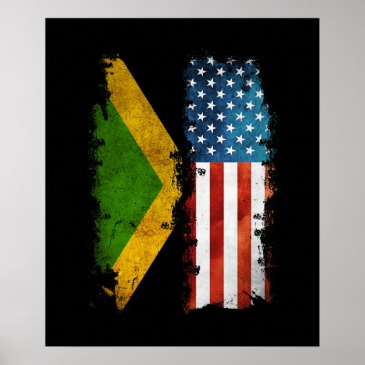 Poster Jamaican American Flag Jamaica (Devant)