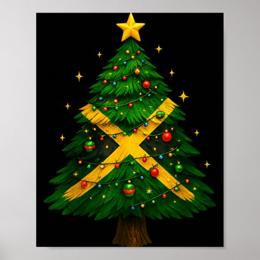 Poster Jamaican Christmas Tree Design, Festive Holiday Gr (Devant)