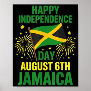 Poster Jamaïque 63e Jour de l'Indépendance Drapeau fièrem