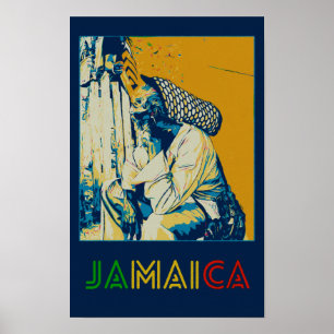 Poster Jamaïque, carte postale de la culture rastafari