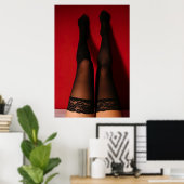 Poster Jambes de femme en nylon noir (Bureau à domicile)