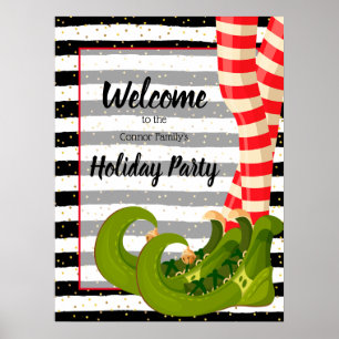 Poster Jambes de lutin fantaisistes Bienvenue à la fête d