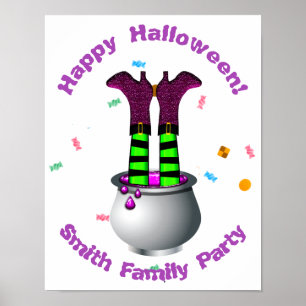 Poster Jambes et brasse de sorcière en violet et vert