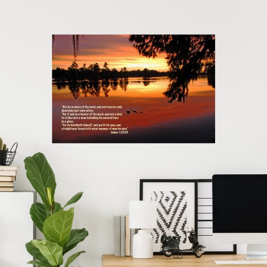 Poster James 1:22-24 Écriture Imprimer (Bureau à domicile)