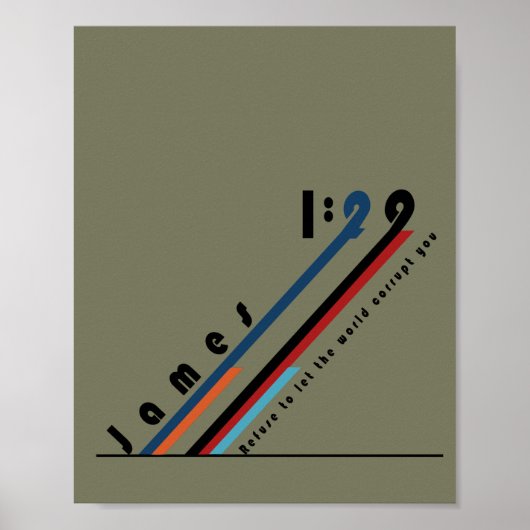 Poster James 1:29 refuse de laisser le monde vous corromp (Devant)