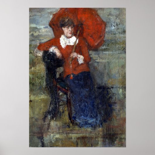 Poster James Ensor La Dame avec Parasol Rouge (Devant)