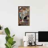 Poster James Ensor Skeleton Looking at Chinoiseries (Bureau à domicile)