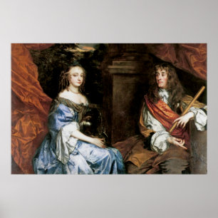 Poster James II et Anne Hyde par monsieur Peter Lely
