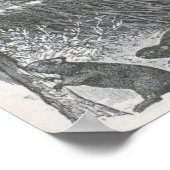 Poster James Johonnot - Castors et barrage (Coin)