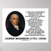 Poster James Madison Connaissances pour toujours Gouverna (Devant)