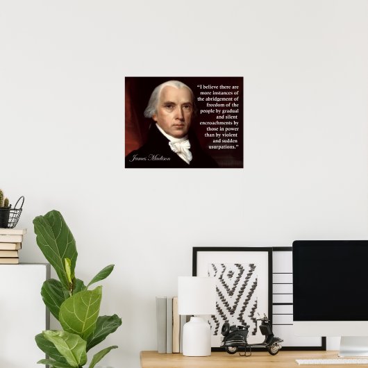 Poster James Madison Freedom Citation Imprimer (Bureau à domicile)