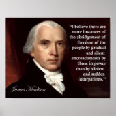 Poster James Madison Freedom Citation Imprimer (Devant)