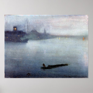 Poster James McNeill Whistler Nocturne en bleu et argent