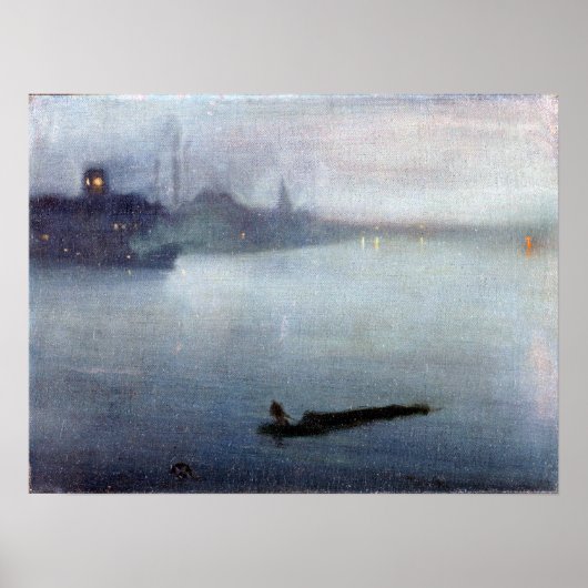 Poster James McNeill Whistler Nocturne en bleu et argent (Devant)