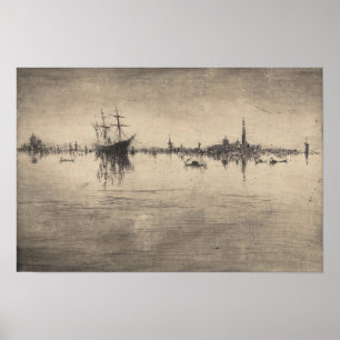 Poster James Whistler - Nocturne, depuis Venise