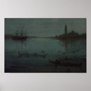 Poster James Whistler - Nocturne en bleu et argent