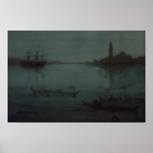 Poster James Whistler - Nocturne en bleu et argent (Devant)