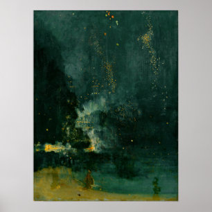 Poster James Whistler - Nocturne en noir et or