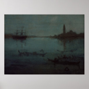 Poster James Whistler - Nocturne : La lagune, Venise