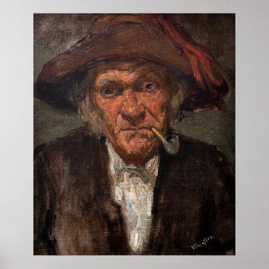 Poster James Whistler - Un homme fume un tuyau (Devant)