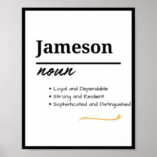 Poster Jameson, Nom de Garçon Personnalisé Définition