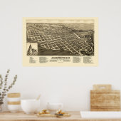 Poster Jamestown, ND Carte panoramique - 1883 (Cuisine)