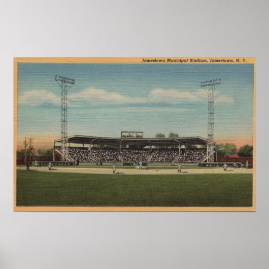 Poster Jamestown, NY - Stade municipal de baseball (Devant)