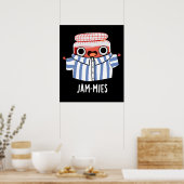 Poster Jammies Funny Pajama Jam Pun Dark BG (Cuisine)