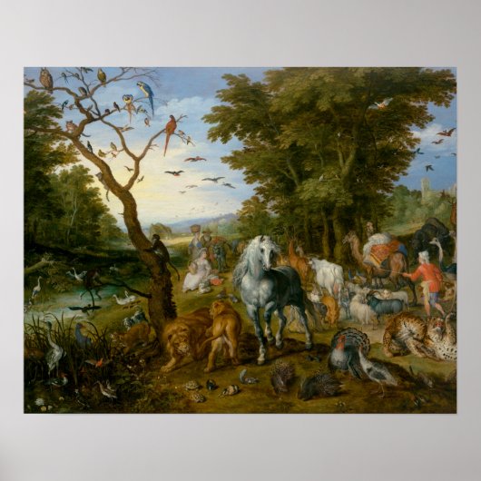 Poster Jan Brueghel l'Ancien - L'entrée des animaux (Devant)
