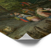 Poster Jan Brueghel l'Ancien - Paysage fluvial (Coin)