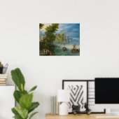 Poster Jan Brueghel l'Ancien - Paysage fluvial (Bureau à domicile)