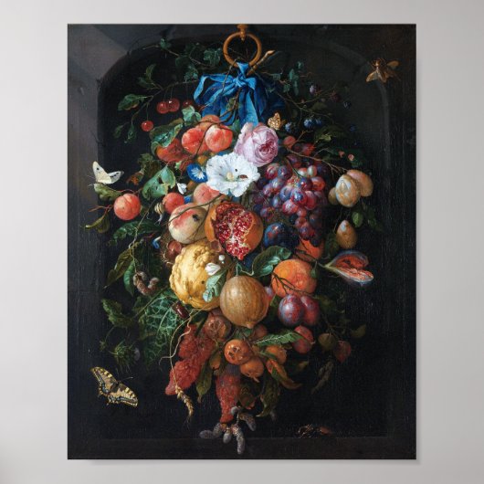 Poster Jan Davidsz de Heem, Festoon de Fruits et Fleurs (Devant)