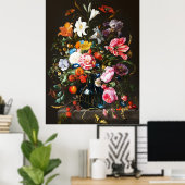 Poster Jan Davidsz de Heem,  Vase de Fleurs, 1670 (Bureau à domicile)