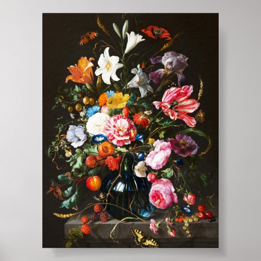 Poster Jan Davidsz de Heem, Vase des fleurs, 1670 (Devant)