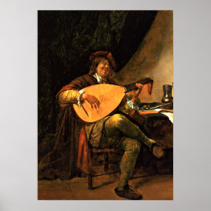 Poster Jan Steen : L'auto-portrait en luteniste