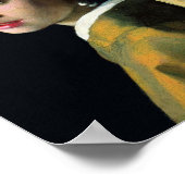 Poster Jan Vermeer Girl Avec Une Perle Élevant L'Art Baro (Coin)