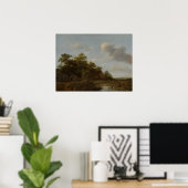 Poster Jan Vermeer van Haarlem, Paysage avec une ferme (Bureau à domicile)