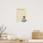 Poster Jane Austen cite Fierté et préjugés, Emma, S&S (Cuisine)